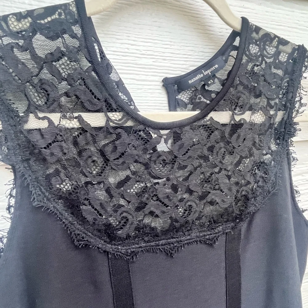 Nanette Lepore Black Sleeveless Lace Dress size XS - Picture 6 of 7